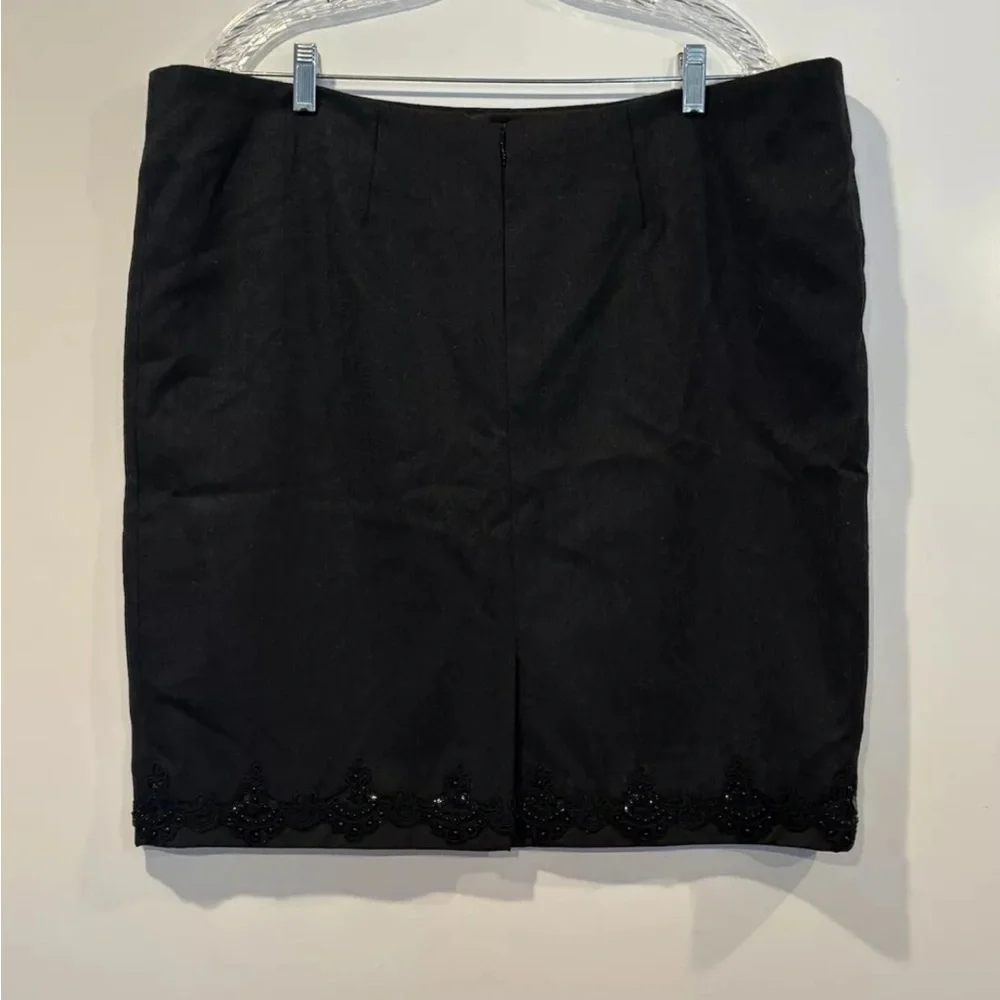 Koos van den Akker Beaded Sequin Lace Appliqué‎ Wool Skirt Womens Size 18